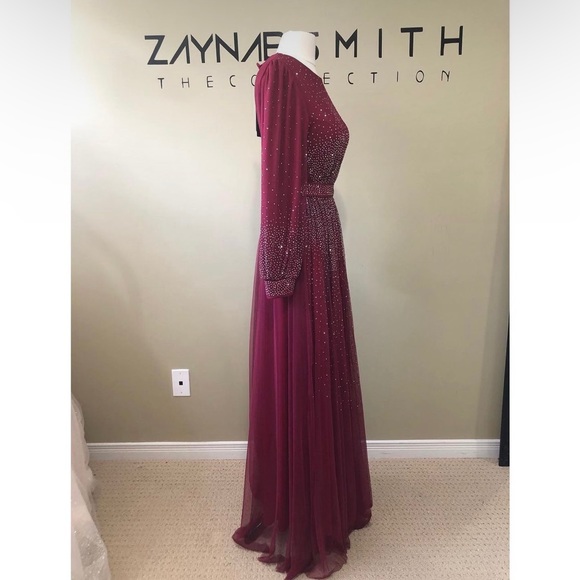 Burgundy Dress with Belt - Picture 5 of 16